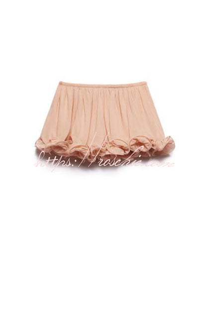 Romantic Drama Chiffon Wavy Ruffles Elastic Waist Loose Shorts (Shipped Within 24 Hours)