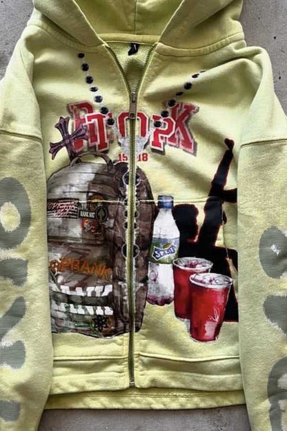 Casual Street Graffiti Hoodie