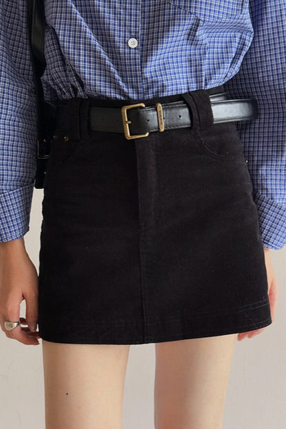 Falda retro de pana con corte en A