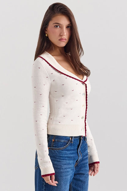 Cárdigan de bouclé estilo chic francés