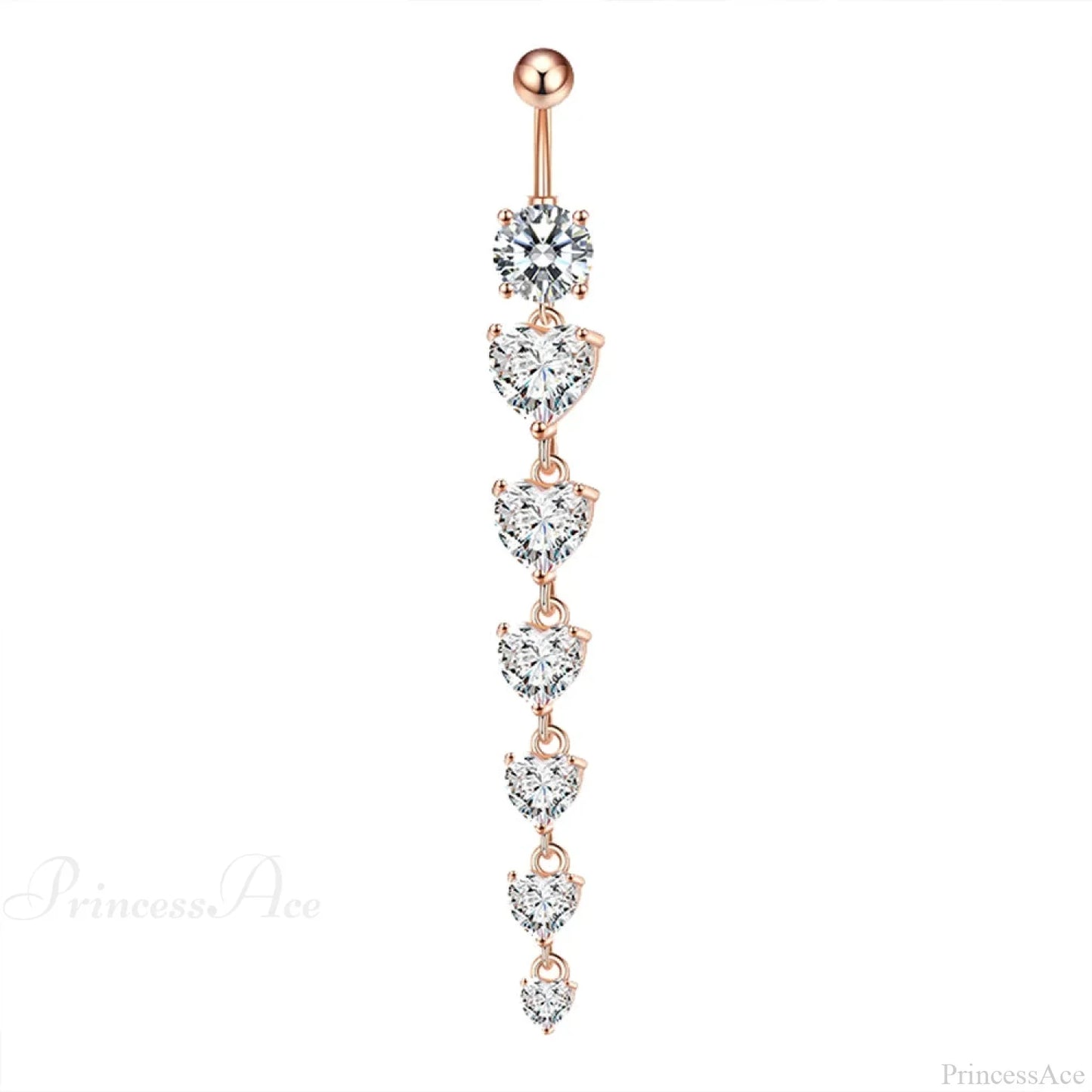 7 Cardiac Gems Dangle Gothic Belly Ring