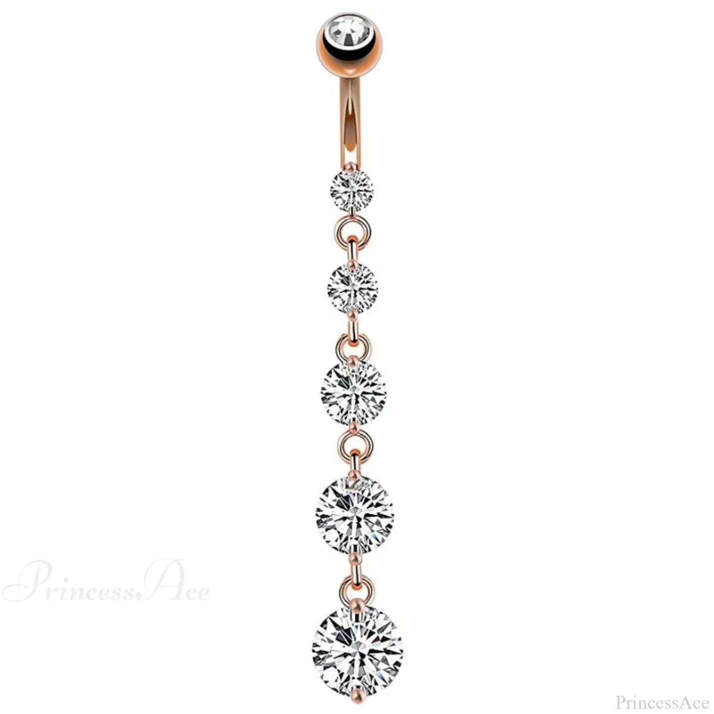 7 Cardiac Gems Dangle Gothic Belly Ring