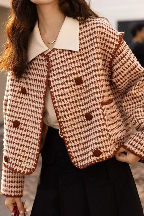 Chaqueta Corta de Tweed y Pata de Gallo
