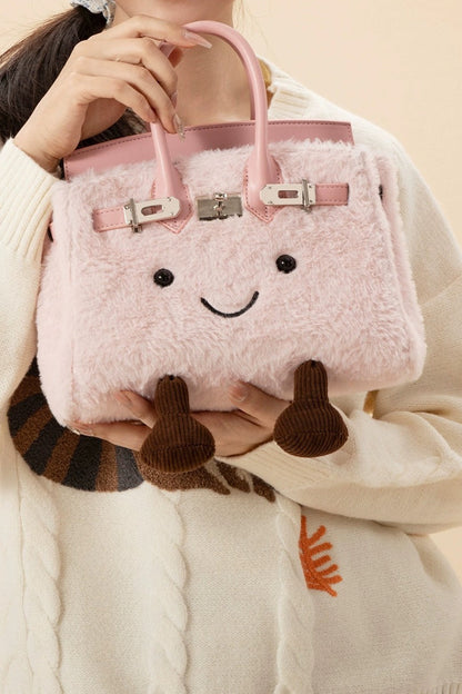 Cartoon Pattern Plush Crossbody Kelly-style Bag