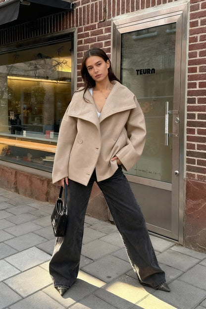 Thick Wool Blend Commuter Coat