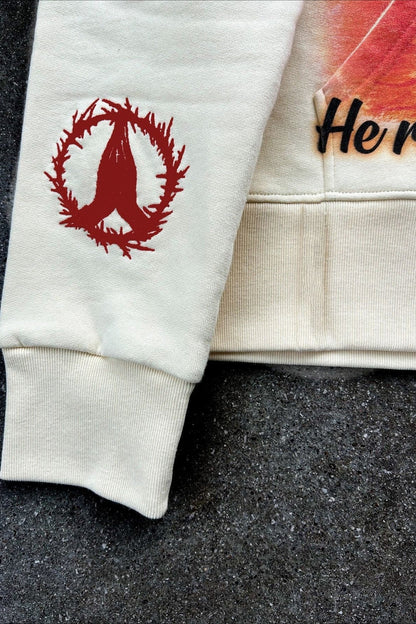 Vintage Print Pullover Hoodie