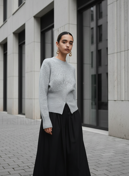 Half Zip Graceful Fuzzy Sweater