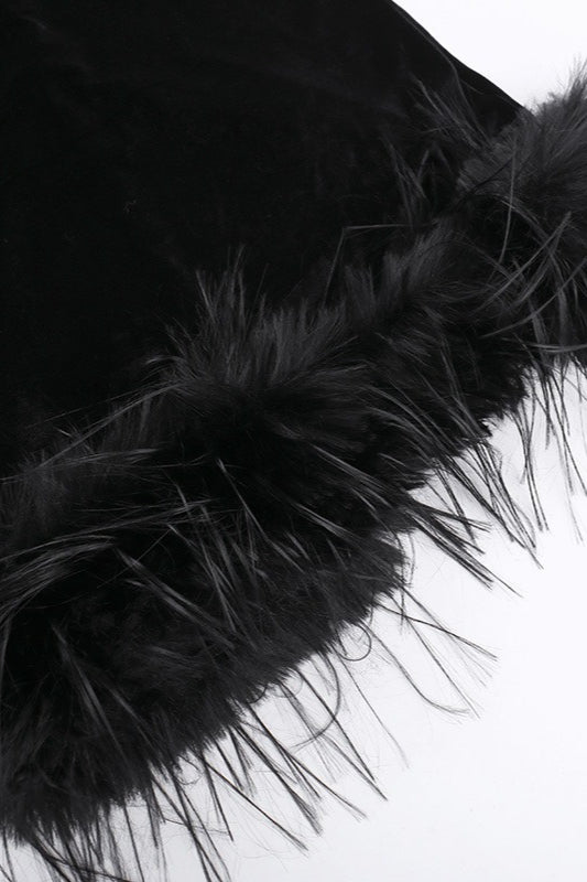 Vestido de Cóctel con Textura de Terciopelo Afelpado