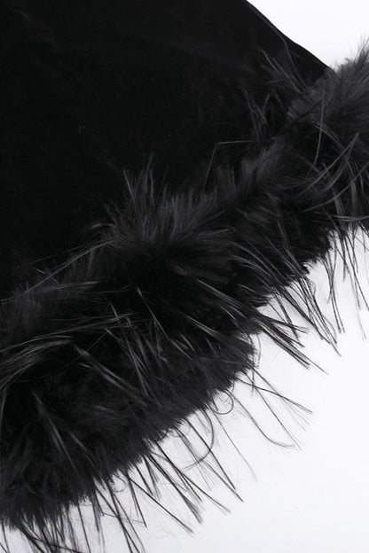 Vestido de Cóctel con Textura de Terciopelo Afelpado