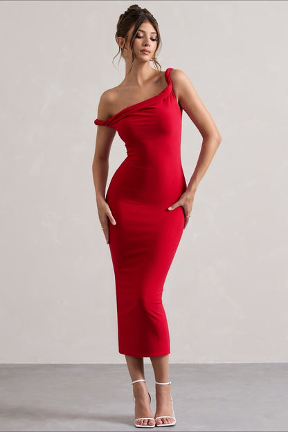 Bardot Rolled Hem Party Dress