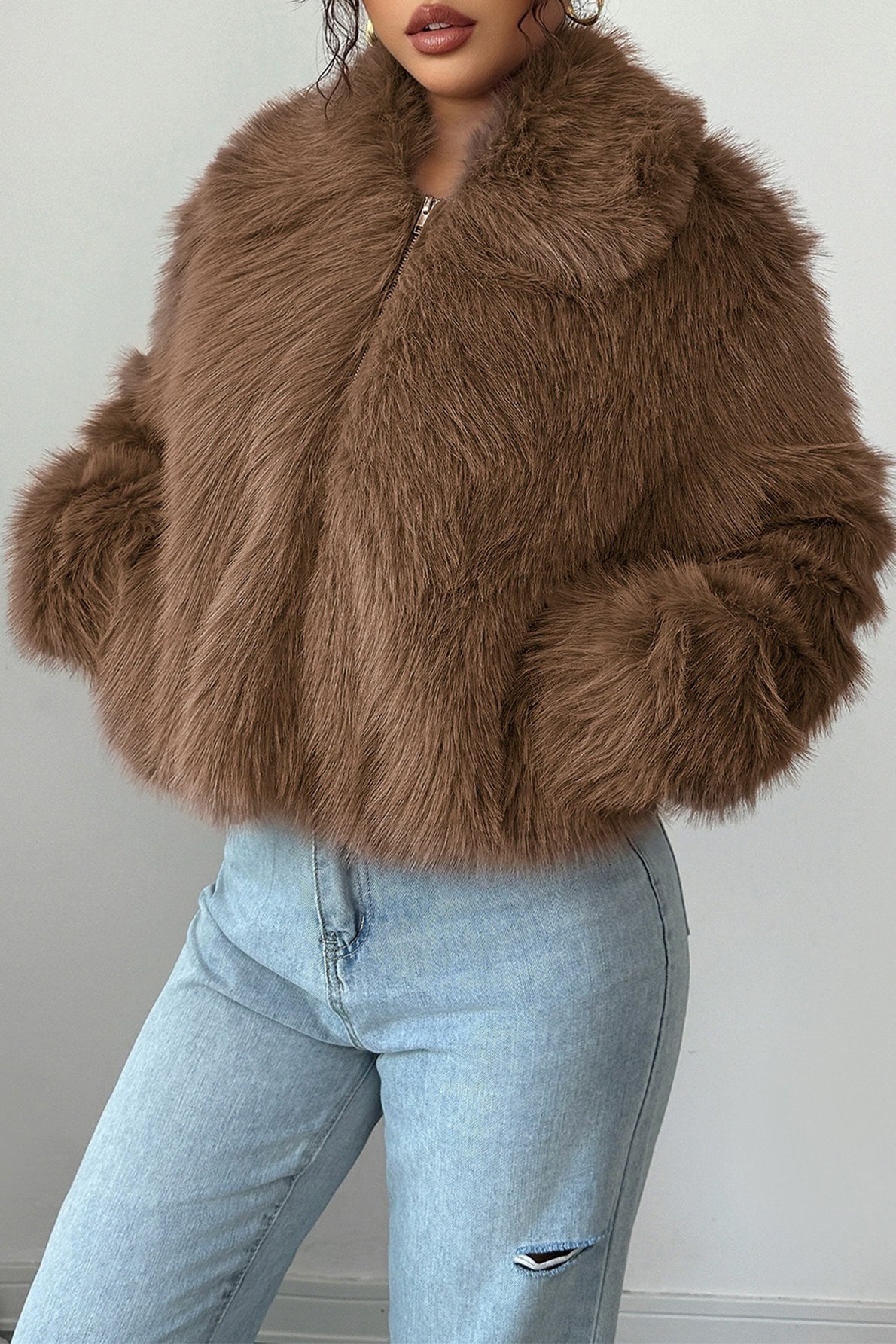Plush Long Sleeve Elegant Maxi Coat
