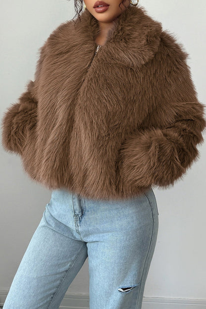 Plush Long Sleeve Elegant Maxi Coat