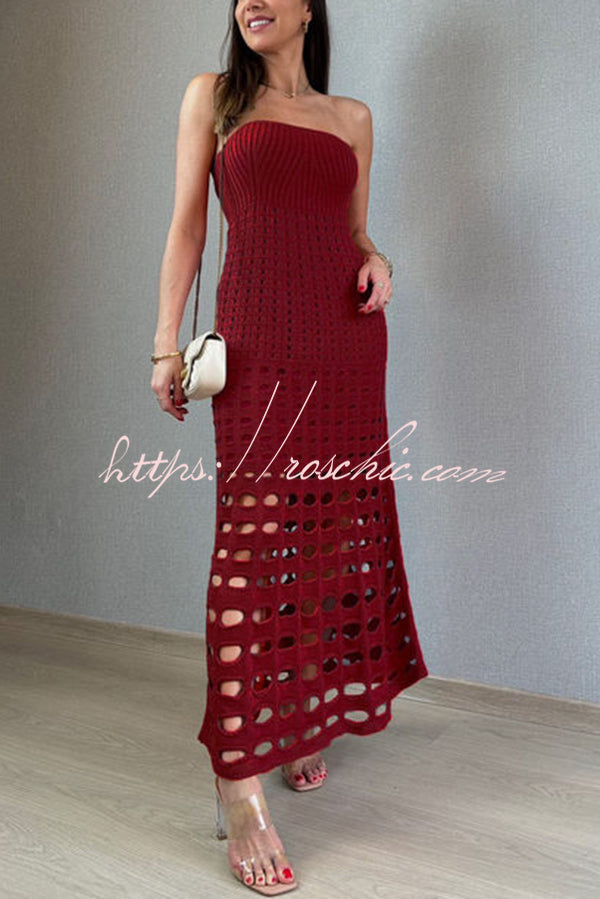 Rustic Patchwork Cutout Off Shoulder Maxi Dress