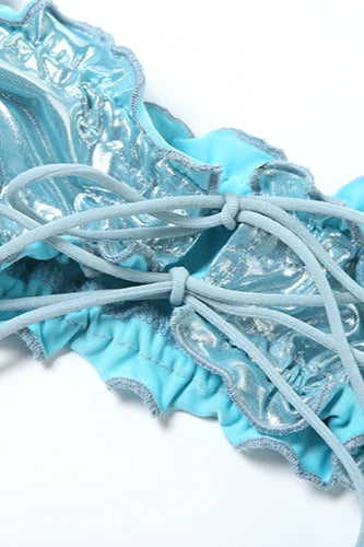 Conjunto de bikini con vendas brillantes