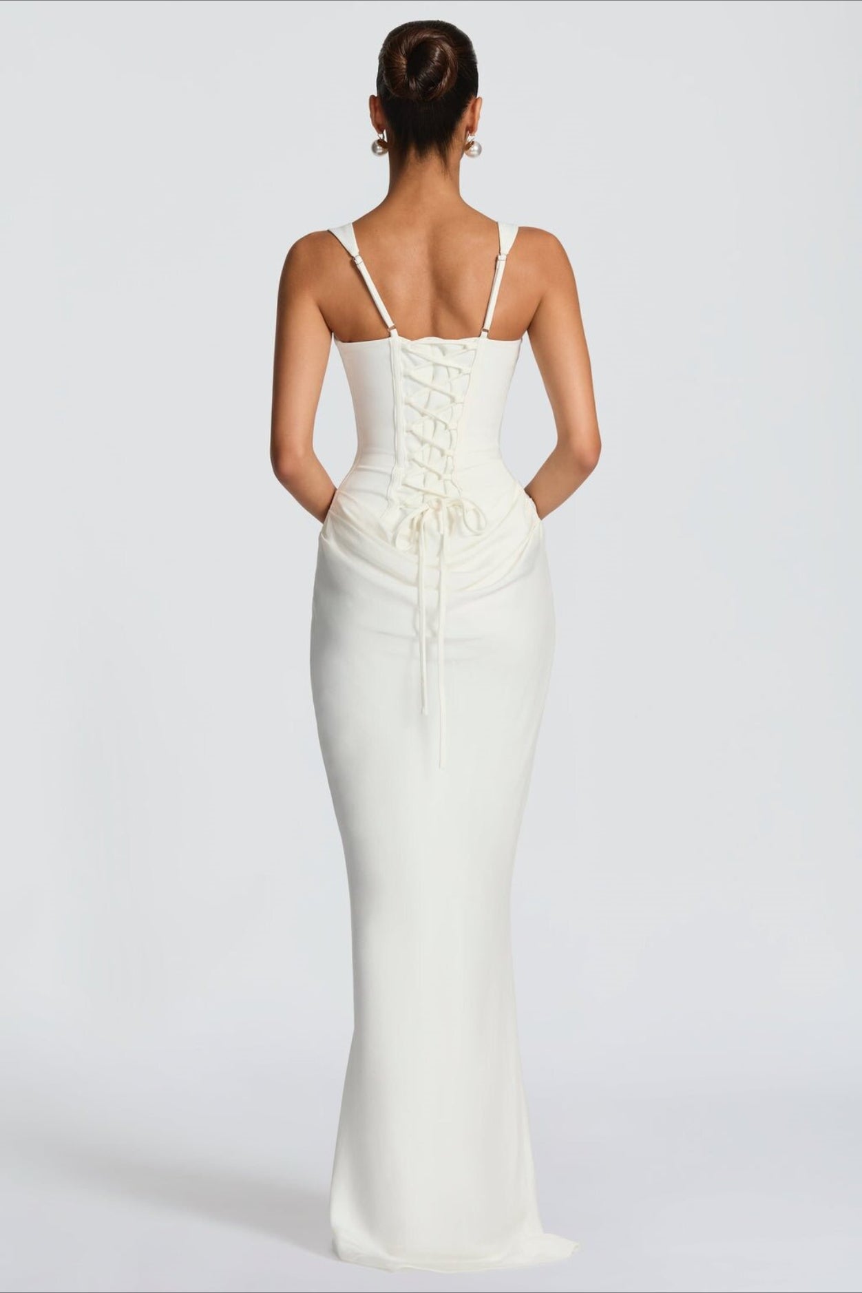 Sexy Slim Cami Solid Tie Back Reception Dress