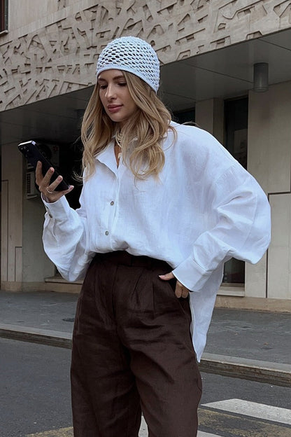 Camisa informal suelta de moda para ir al trabajo