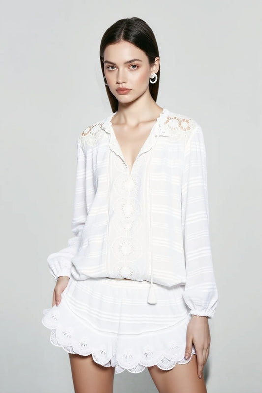 Ruffle Hem Loose Fit Lace Vacation Dress