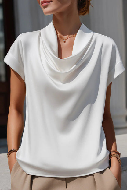 Solid Color Loose-fitting Casual Short-sleeved Top