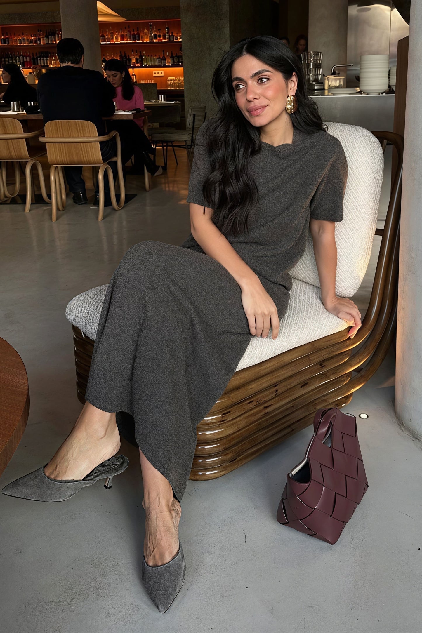 Minimalist Knit Short Sleeve Skirt Set