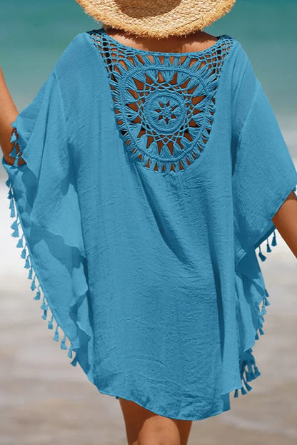 Vestido playero de ganchillo estilo bohemio