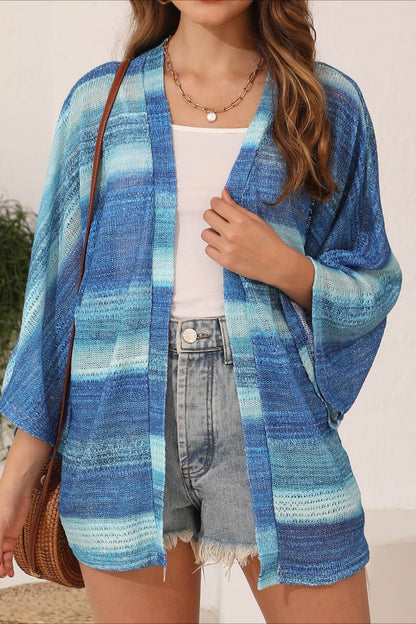 Cárdigan holgado de crochet teñido anudado