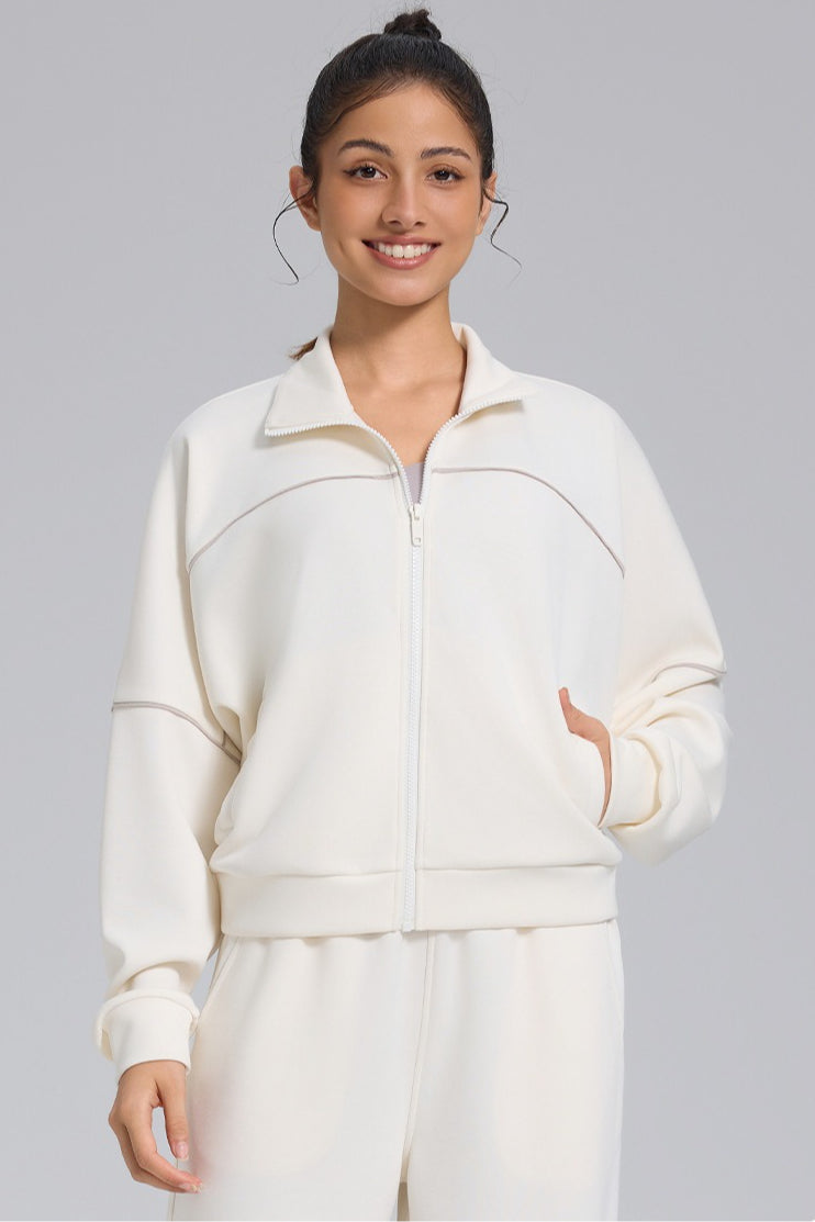 Chaqueta cárdigan con cremallera, suelta, deportiva, para exteriores, yoga, manga larga