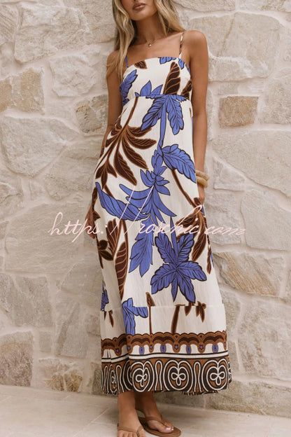 Floral Print Sleeveless Camisole Casual Vacation Maxi Dress