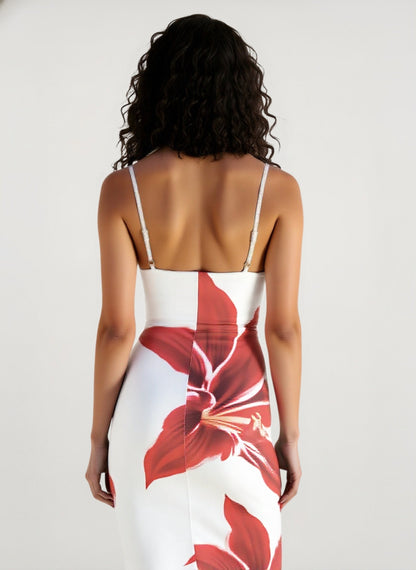 Floral Print Cami Slim Vacation Dress