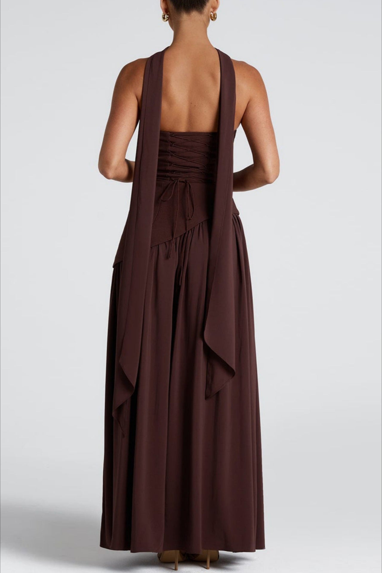 Color Block  Strapless Off Shoulder Slim Formal Dress