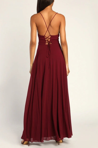Vestido largo de fiesta halter sin espalda sexy