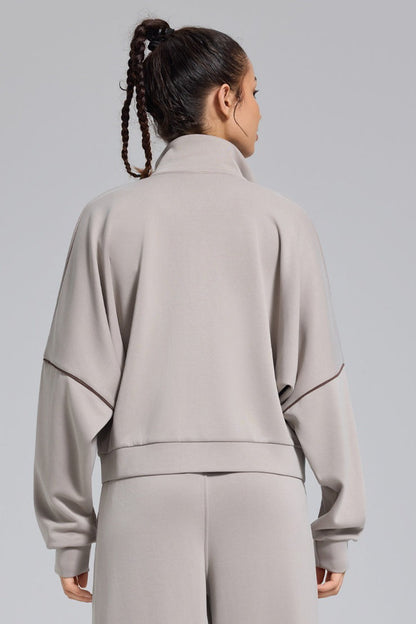 Chaqueta cárdigan con cremallera, suelta, deportiva, para exteriores, yoga, manga larga