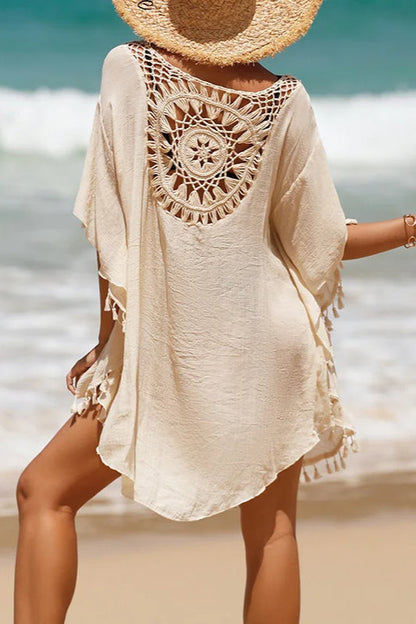 Vestido playero de ganchillo estilo bohemio