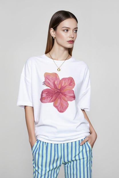 Oversized Graphic Flower T-shirts