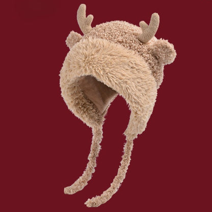 Gorro slouchy cómodo de felpa con orejeras