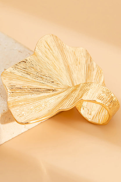 Fashion Irregular Ginkgo Leaf Shape Alloy Ring