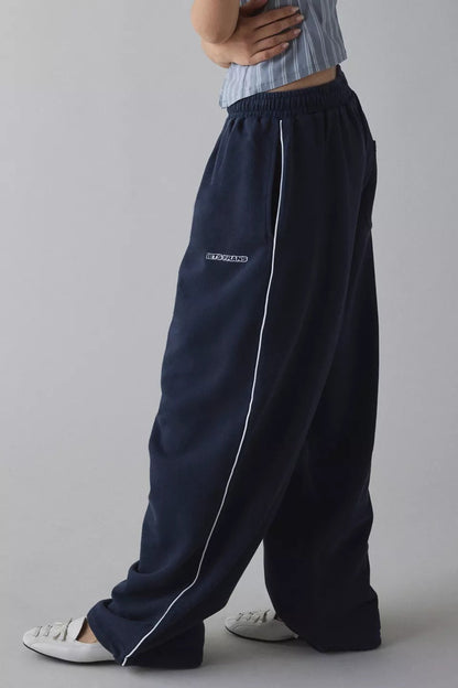 Elastic Waist Loose Fit Casual Pants