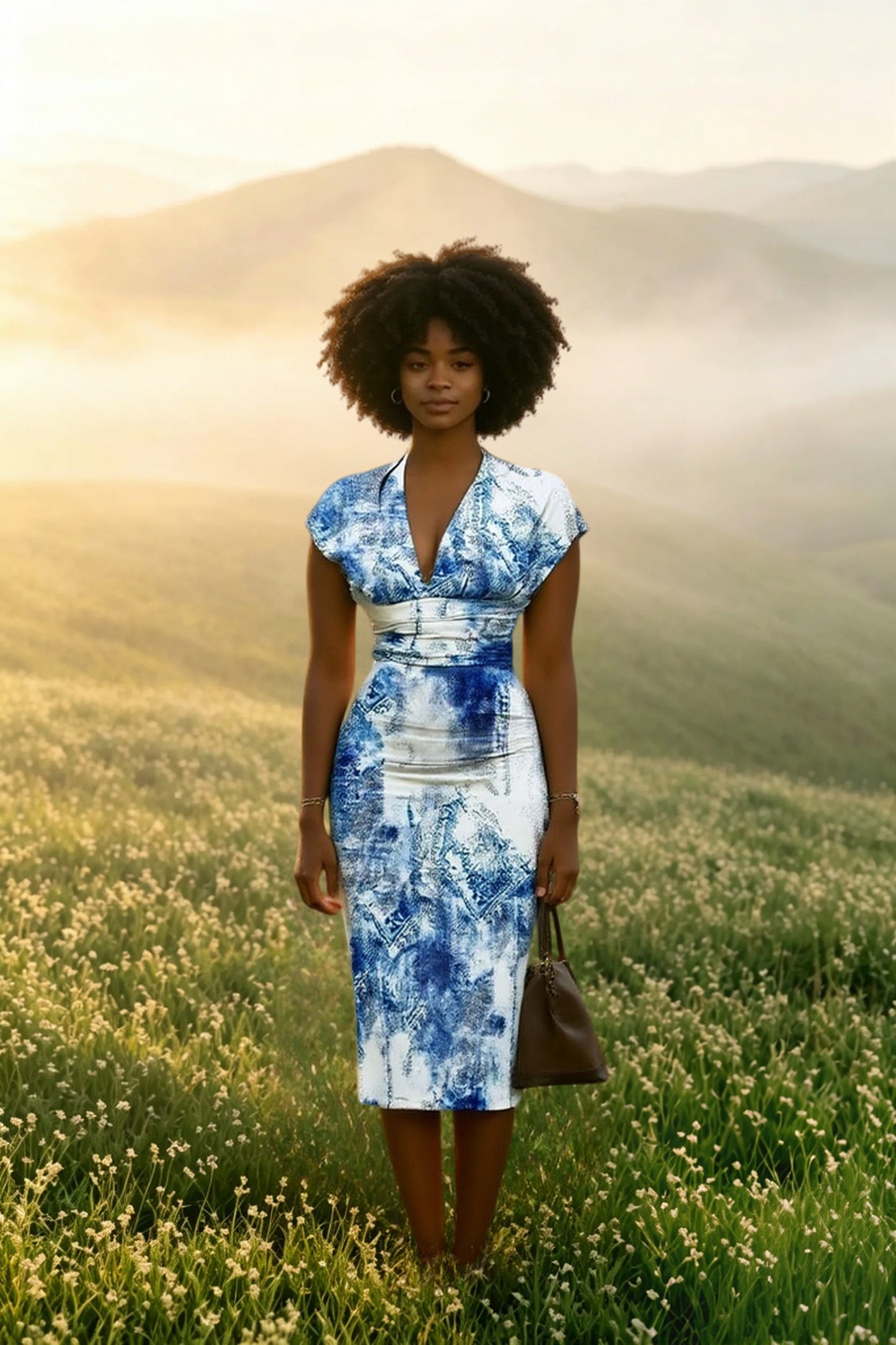 DressBetty - 2024  V Neck Sleeveless Wrap Dress Elegant Plaid Midi Dress