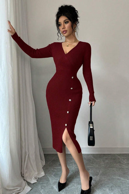 Vestido de punto midi ajustado