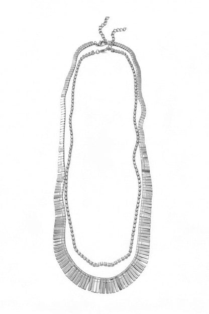 Fashionable Multi-layered Metal Necklace with Full Diamonds