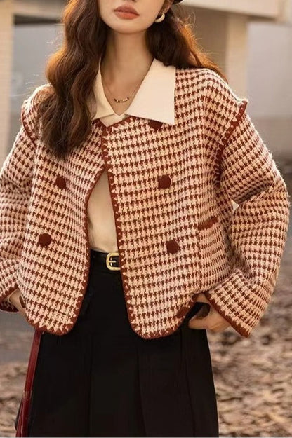 Chaqueta Corta de Tweed y Pata de Gallo