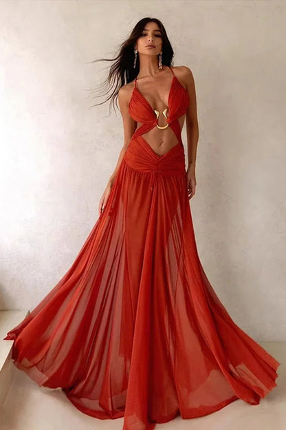 Vestido Bohemio Calado de Malla
