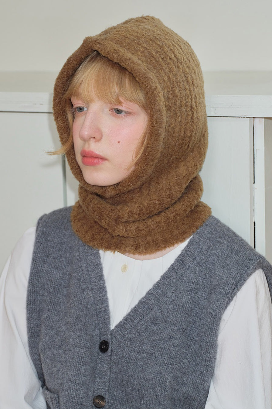 Solid Color Wool Blend Balaclava One-Piece Warm Knitted Hat