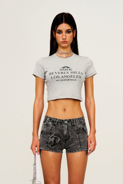 Cropped Fitted Crewneck T-Shirt