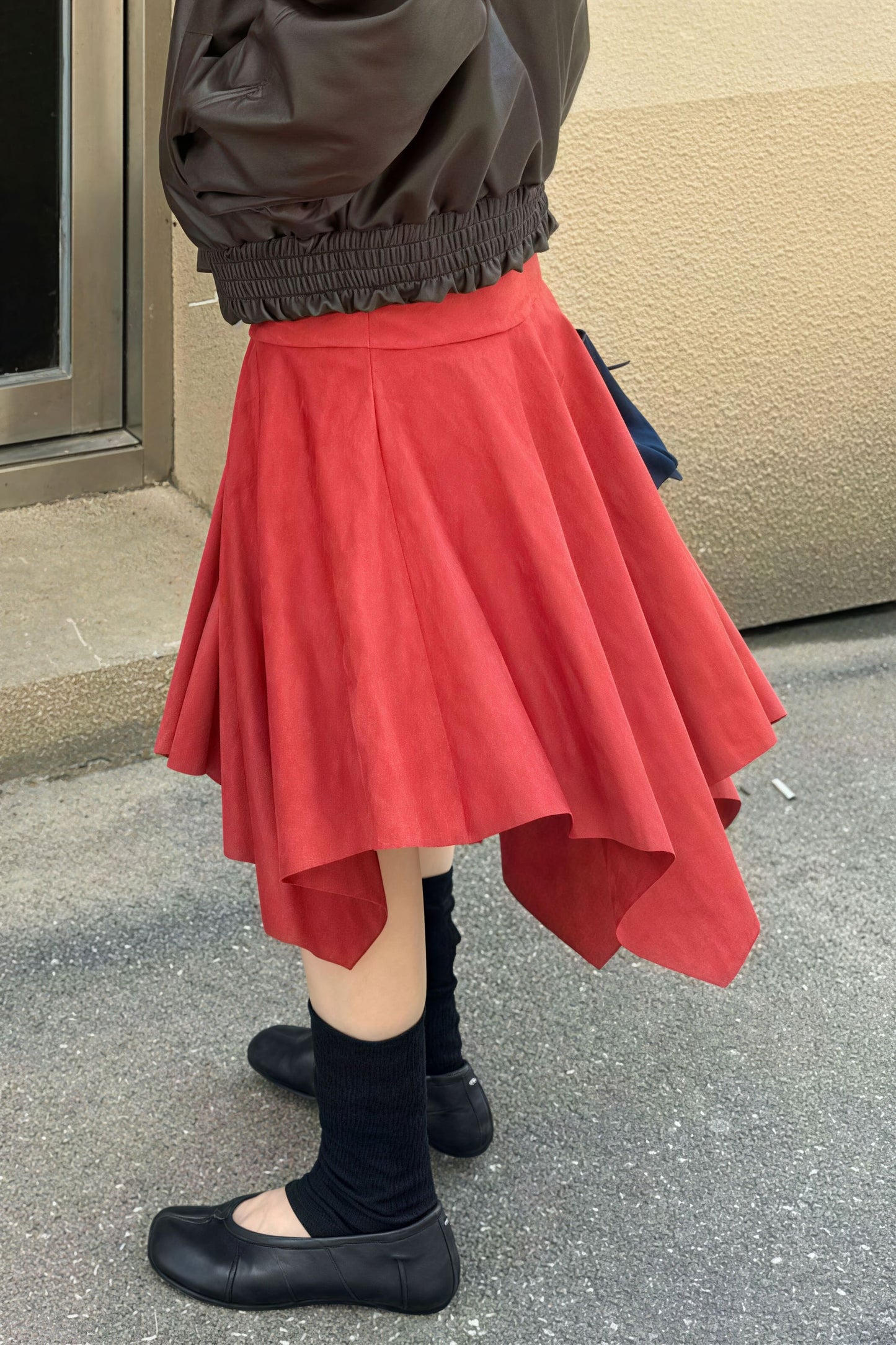 Chic Suede High Waist Asymmetrical Skirt