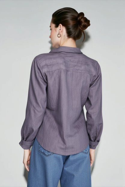 Pure Linen Textured Blouse