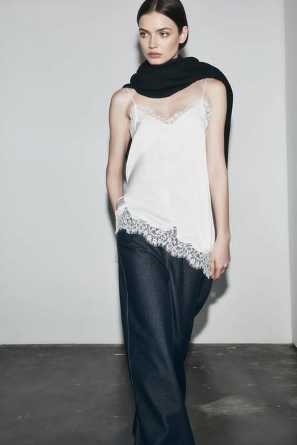 Lace Panel Adjustable Cami Top