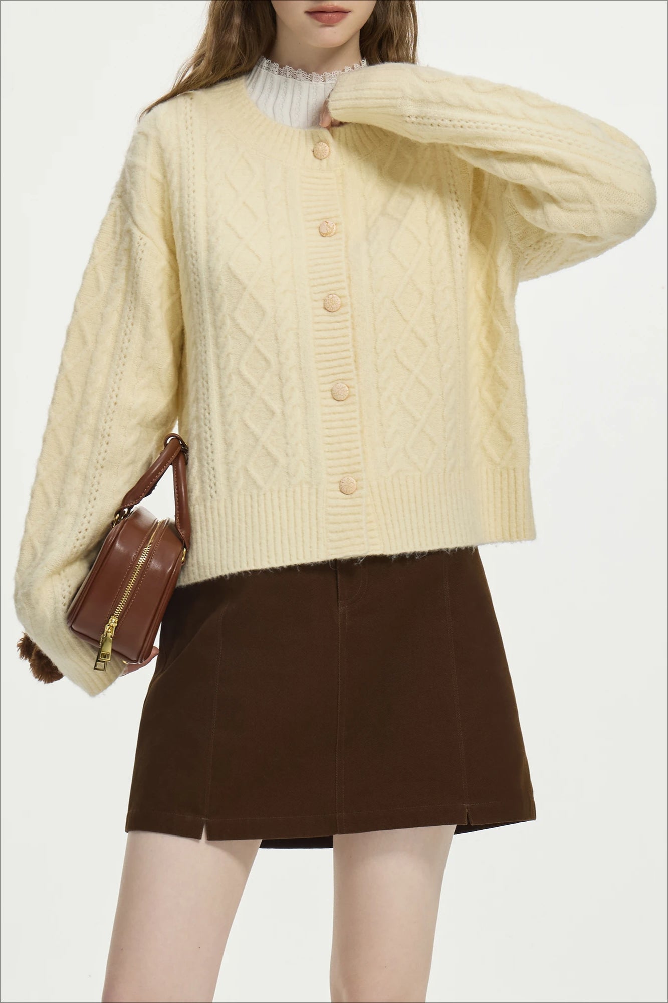 Chic Colorblock Knit Casual Cardigan