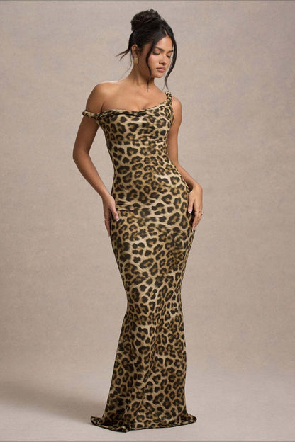 Print One-Shoulder Bodycon Party Dress