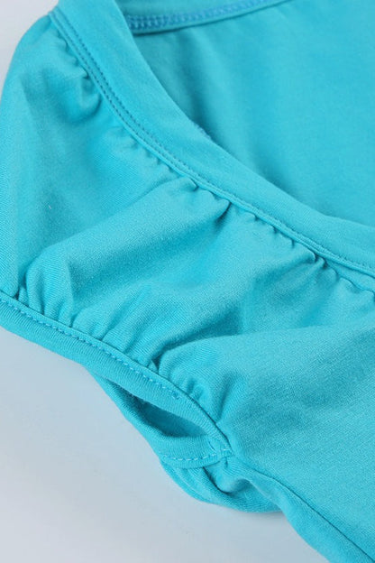 Blusa ajustada con cuello de pico y manga abullonada con botones