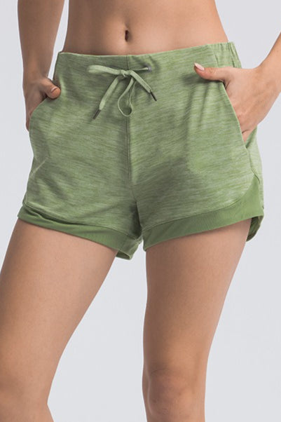 Pantalones cortos deportivos casuales de talle alto sueltos